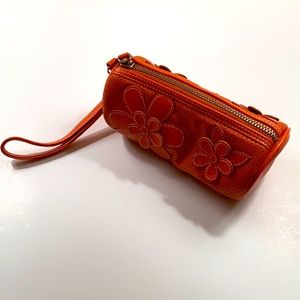 Isabella Fiore Orange floral wristlet